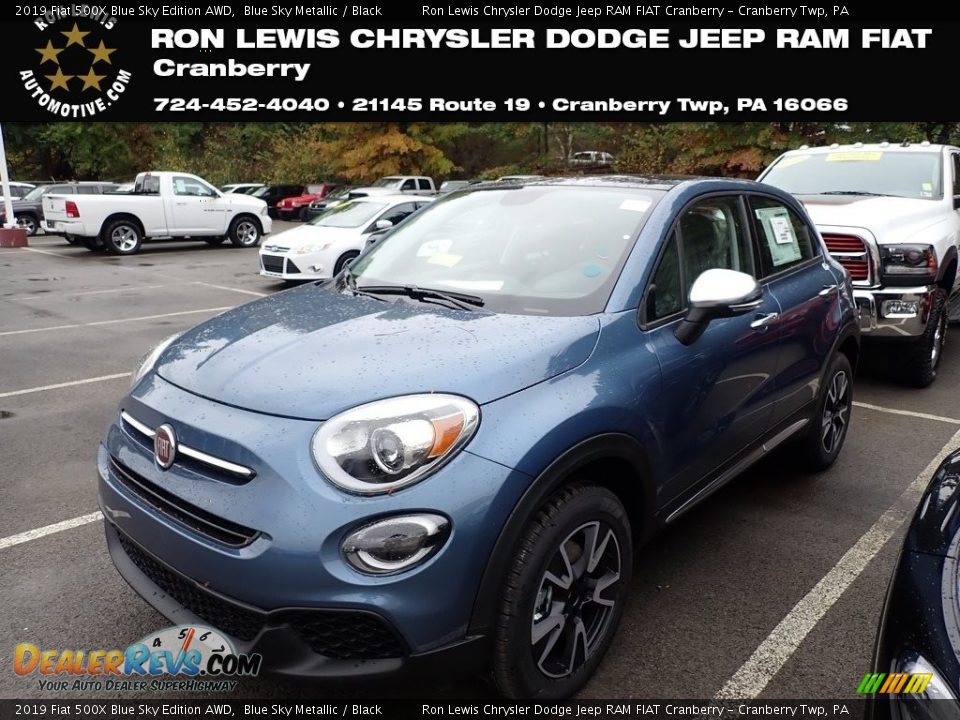 2019 Fiat 500X Blue Sky Edition AWD Blue Sky Metallic / Black Photo #1