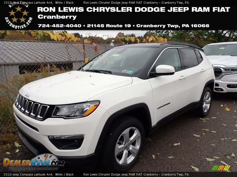 2019 Jeep Compass Latitude 4x4 White / Black Photo #1