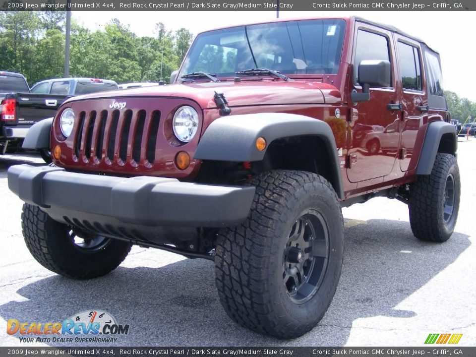 2009 Jeep Wrangler Unlimited X 4x4 Red Rock Crystal Pearl / Dark Slate Gray/Medium Slate Gray Photo #4