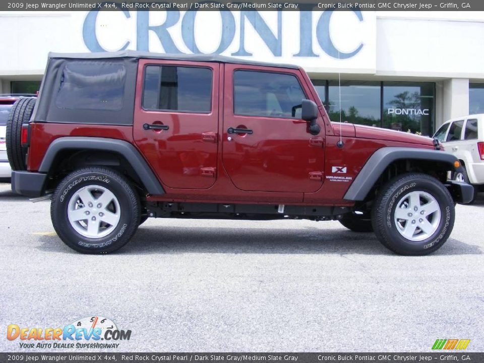 2009 Jeep Wrangler Unlimited X 4x4 Red Rock Crystal Pearl / Dark Slate Gray/Medium Slate Gray Photo #1