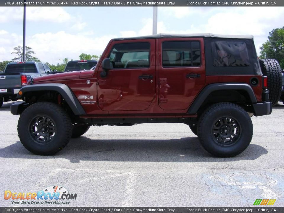 2009 Jeep Wrangler Unlimited X 4x4 Red Rock Crystal Pearl / Dark Slate Gray/Medium Slate Gray Photo #5