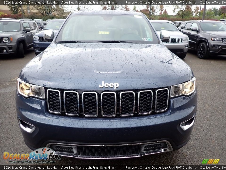 2020 Jeep Grand Cherokee Limited 4x4 Slate Blue Pearl / Light Frost Beige/Black Photo #8