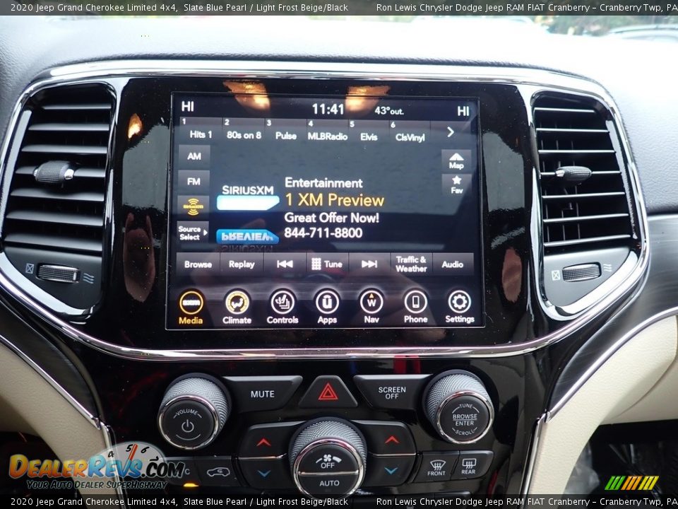 2020 Jeep Grand Cherokee Limited 4x4 Slate Blue Pearl / Light Frost Beige/Black Photo #16