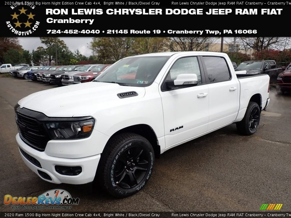 2020 Ram 1500 Big Horn Night Edition Crew Cab 4x4 Bright White / Black/Diesel Gray Photo #1