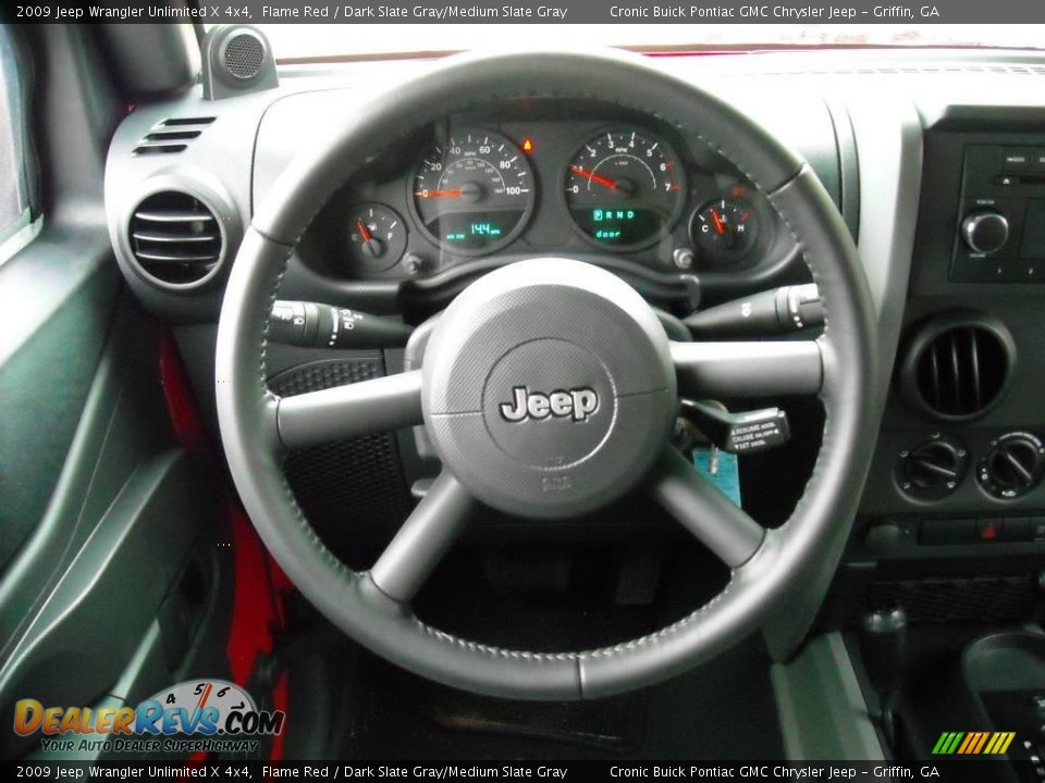 2009 Jeep Wrangler Unlimited X 4x4 Flame Red / Dark Slate Gray/Medium Slate Gray Photo #25