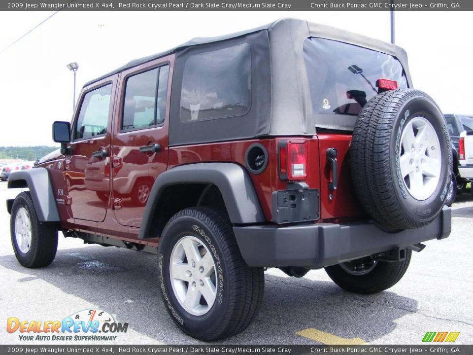 2009 Jeep Wrangler Unlimited X 4x4 Red Rock Crystal Pearl / Dark Slate Gray/Medium Slate Gray Photo #6