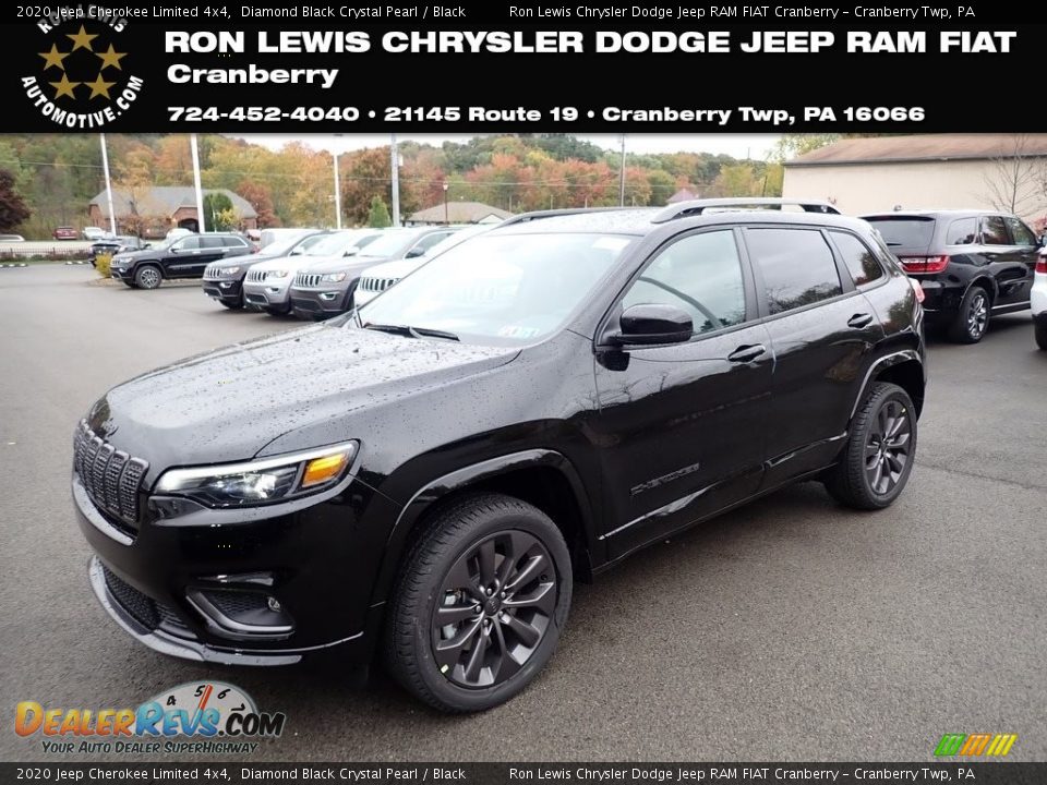 2020 Jeep Cherokee Limited 4x4 Diamond Black Crystal Pearl / Black Photo #1