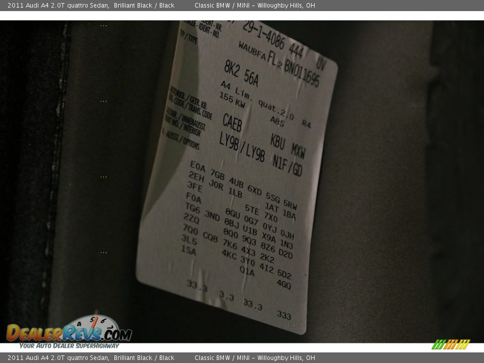 2011 Audi A4 2.0T quattro Sedan Brilliant Black / Black Photo #21