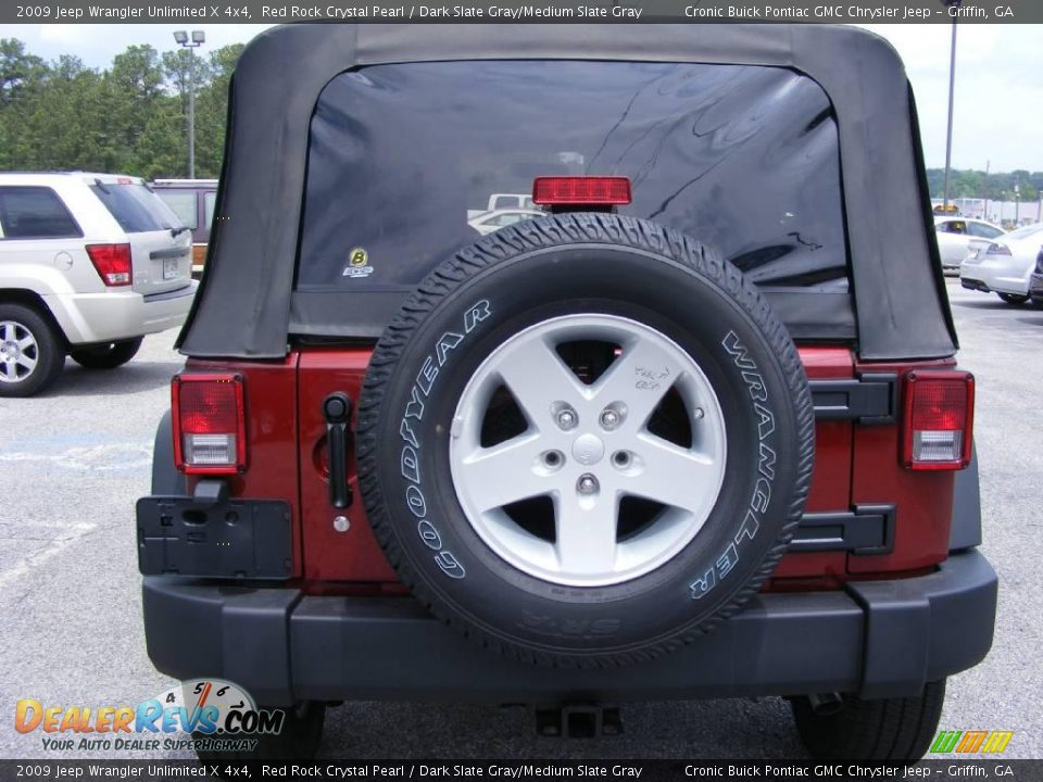 2009 Jeep Wrangler Unlimited X 4x4 Red Rock Crystal Pearl / Dark Slate Gray/Medium Slate Gray Photo #7