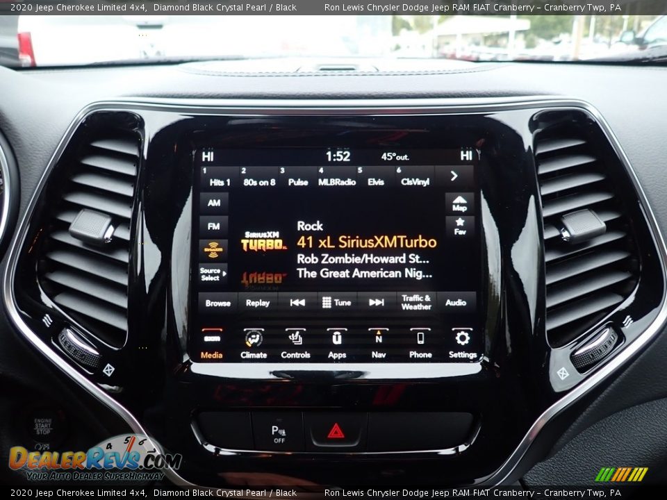 2020 Jeep Cherokee Limited 4x4 Diamond Black Crystal Pearl / Black Photo #17