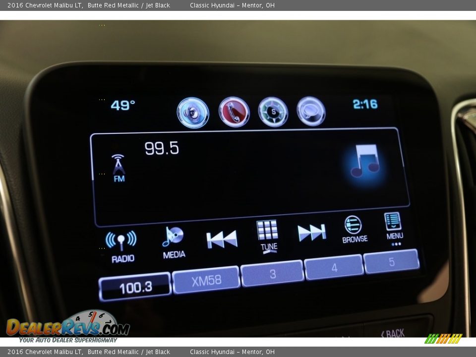 2016 Chevrolet Malibu LT Butte Red Metallic / Jet Black Photo #10