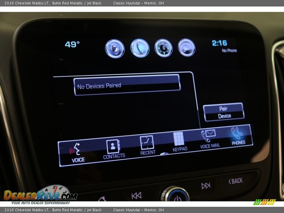 2016 Chevrolet Malibu LT Butte Red Metallic / Jet Black Photo #11