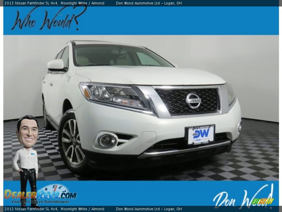 2013 Nissan Pathfinder SL 4x4 Moonlight White / Almond Photo #1