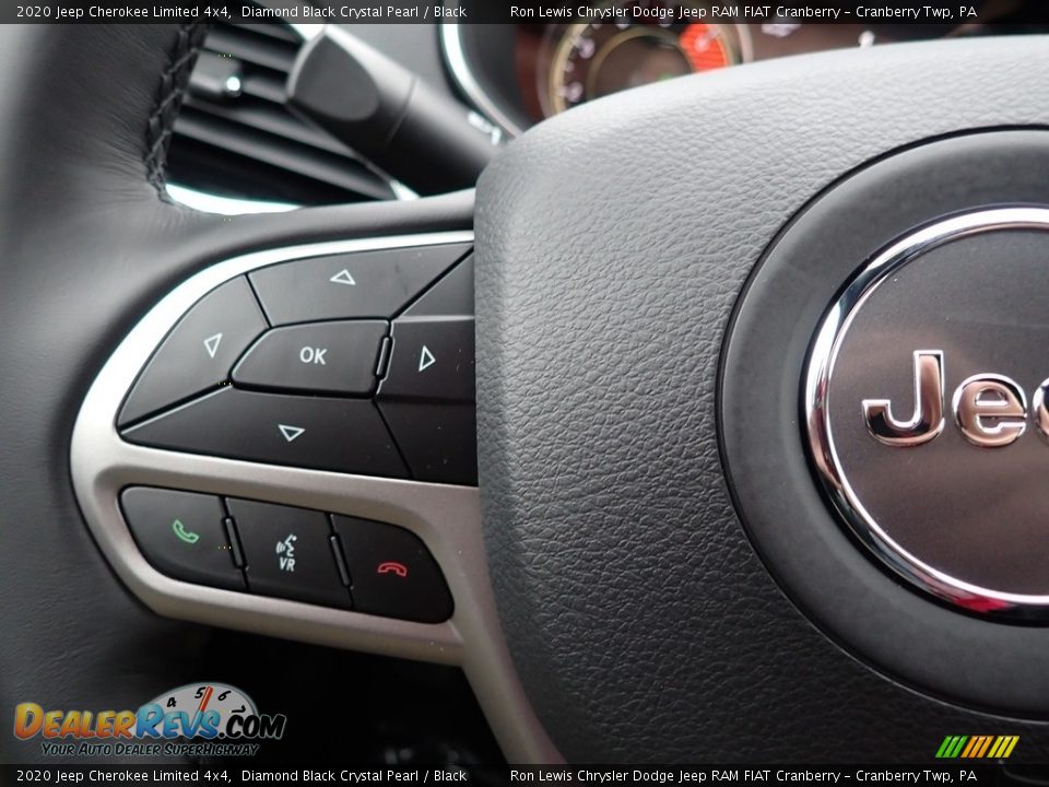 2020 Jeep Cherokee Limited 4x4 Diamond Black Crystal Pearl / Black Photo #20