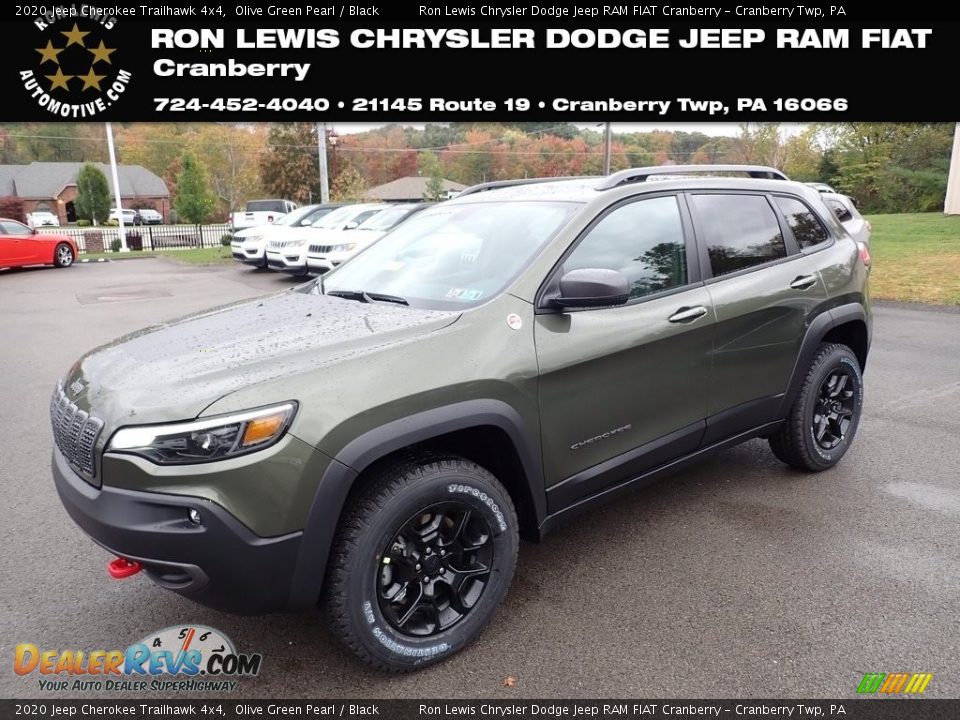 2020 Jeep Cherokee Trailhawk 4x4 Olive Green Pearl / Black Photo #1