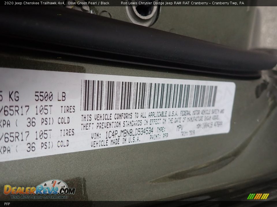 Jeep Color Code PFP Olive Green Pearl