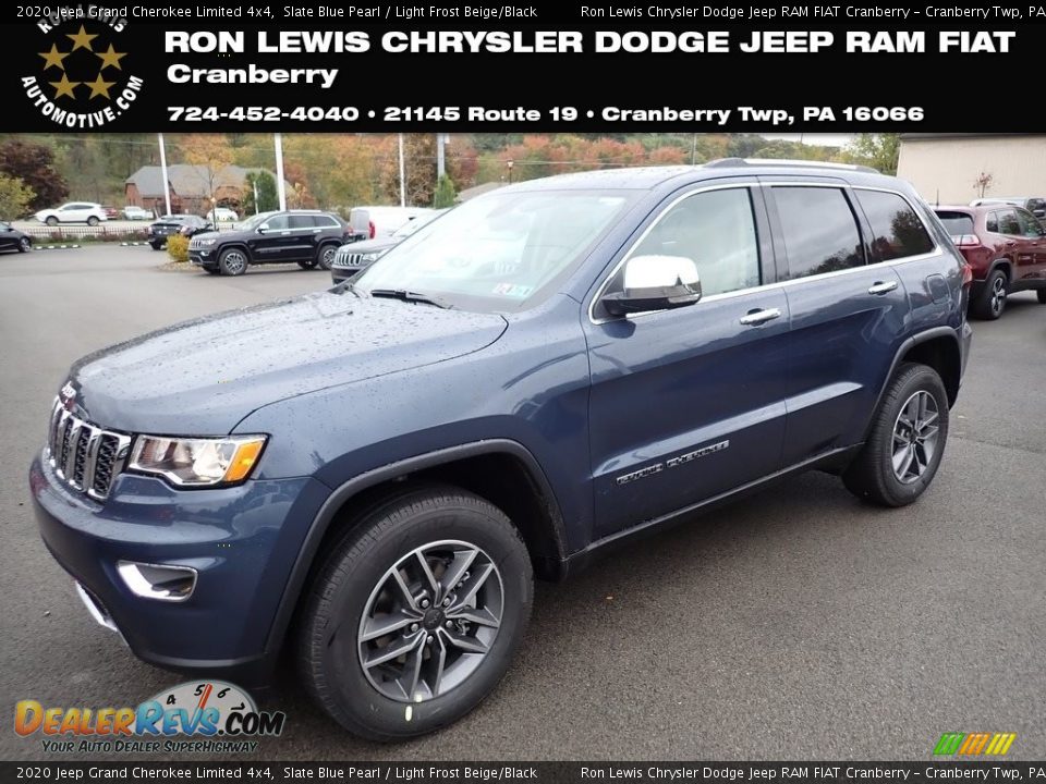 2020 Jeep Grand Cherokee Limited 4x4 Slate Blue Pearl / Light Frost Beige/Black Photo #1