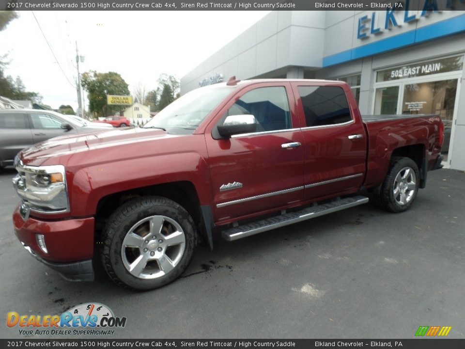 2017 Chevrolet Silverado 1500 High Country Crew Cab 4x4 Siren Red Tintcoat / High Country Saddle Photo #4