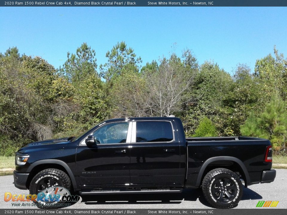 2020 Ram 1500 Rebel Crew Cab 4x4 Diamond Black Crystal Pearl / Black Photo #1