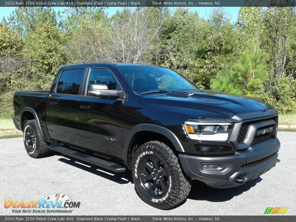 Diamond Black Crystal Pearl 2020 Ram 1500 Rebel Crew Cab 4x4 Photo #4