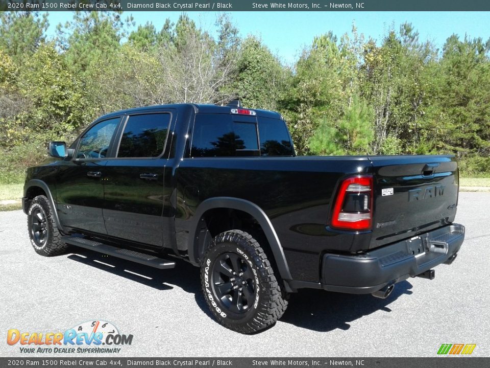 2020 Ram 1500 Rebel Crew Cab 4x4 Diamond Black Crystal Pearl / Black Photo #8
