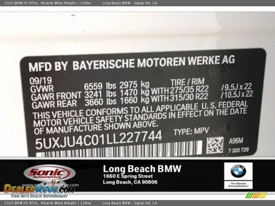 2020 BMW X5 M50i Mineral White Metallic / Coffee Photo #11