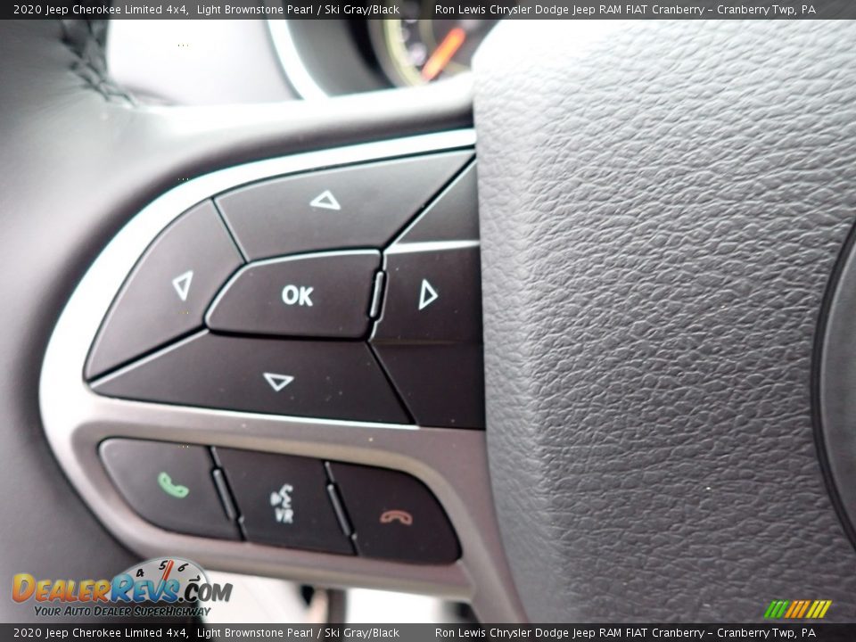 2020 Jeep Cherokee Limited 4x4 Light Brownstone Pearl / Ski Gray/Black Photo #16