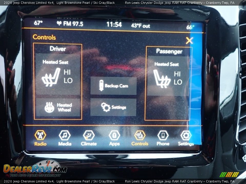 2020 Jeep Cherokee Limited 4x4 Light Brownstone Pearl / Ski Gray/Black Photo #18