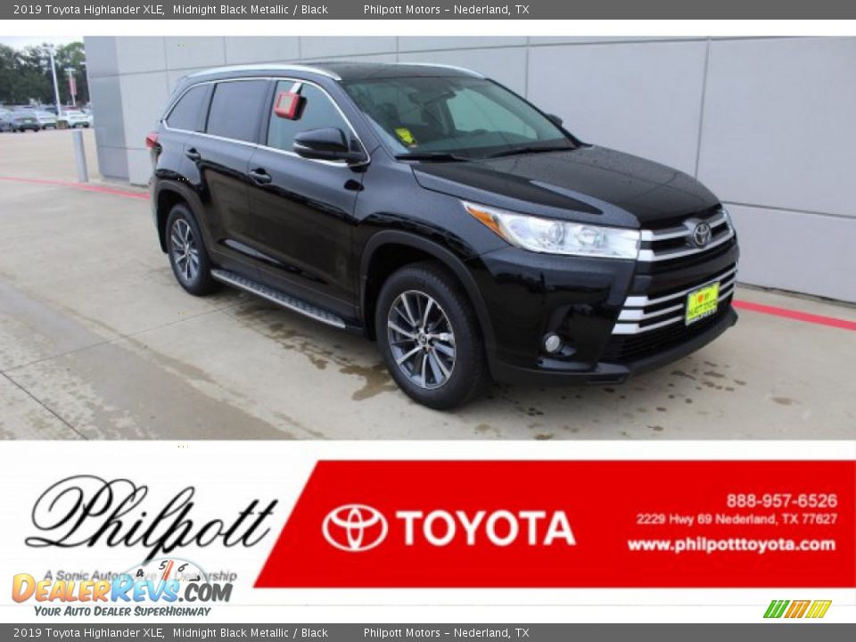 2019 Toyota Highlander XLE Midnight Black Metallic / Black Photo #1