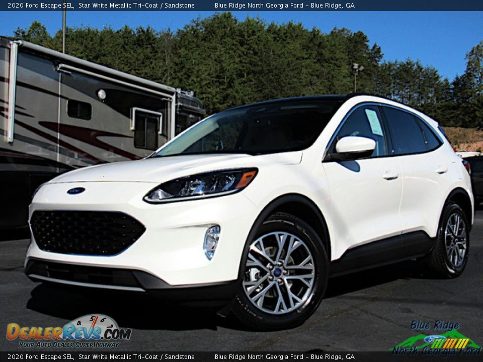 2020 Ford Escape SEL Star White Metallic Tri-Coat / Sandstone Photo #1