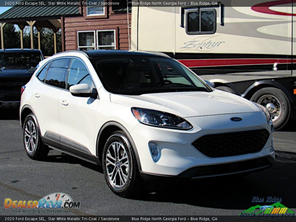 2020 Ford Escape SEL Star White Metallic Tri-Coat / Sandstone Photo #7