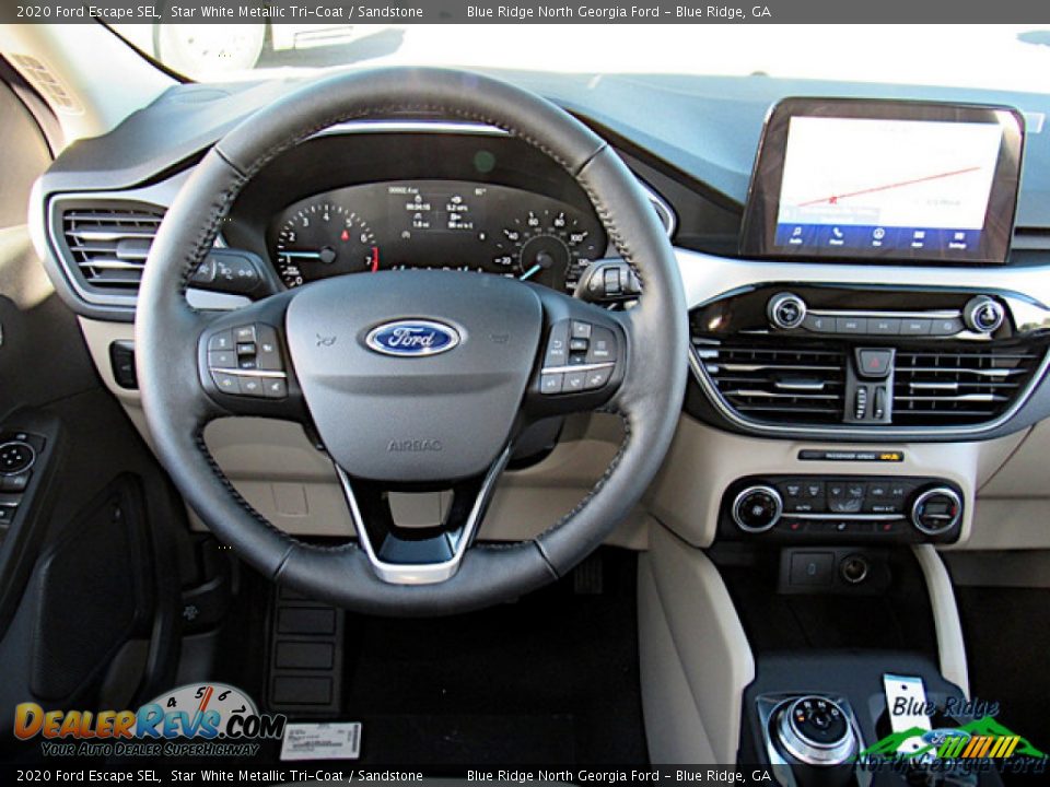 2020 Ford Escape SEL Star White Metallic Tri-Coat / Sandstone Photo #14