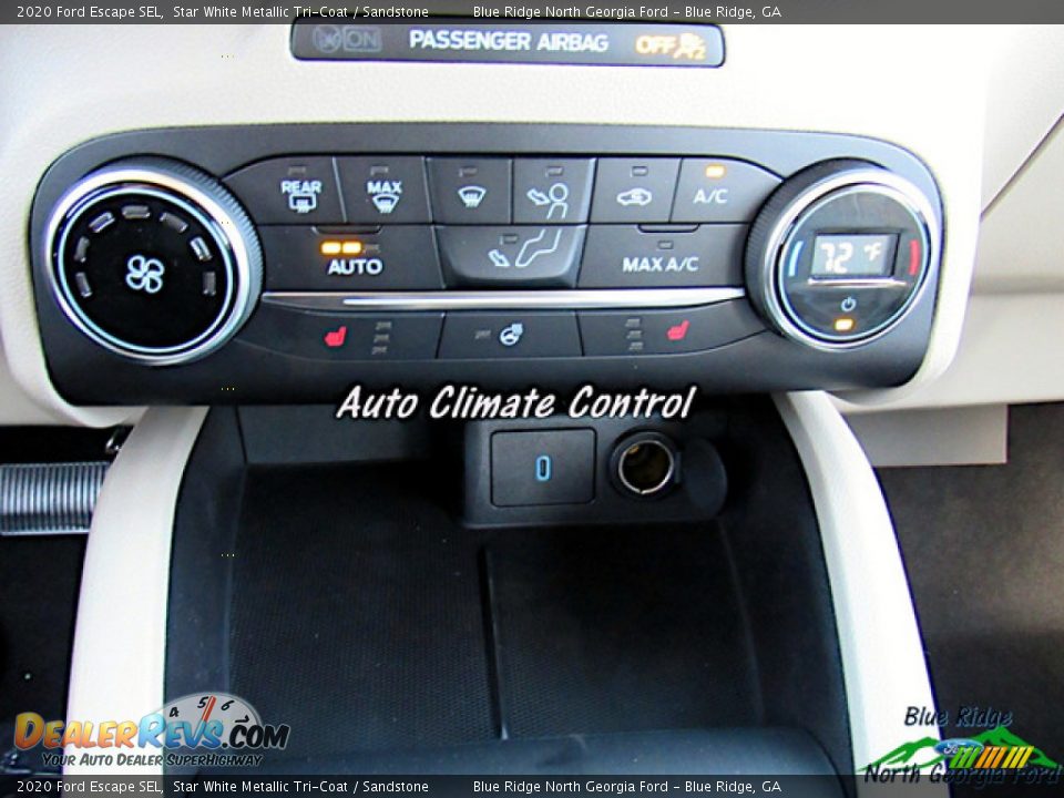 2020 Ford Escape SEL Star White Metallic Tri-Coat / Sandstone Photo #22