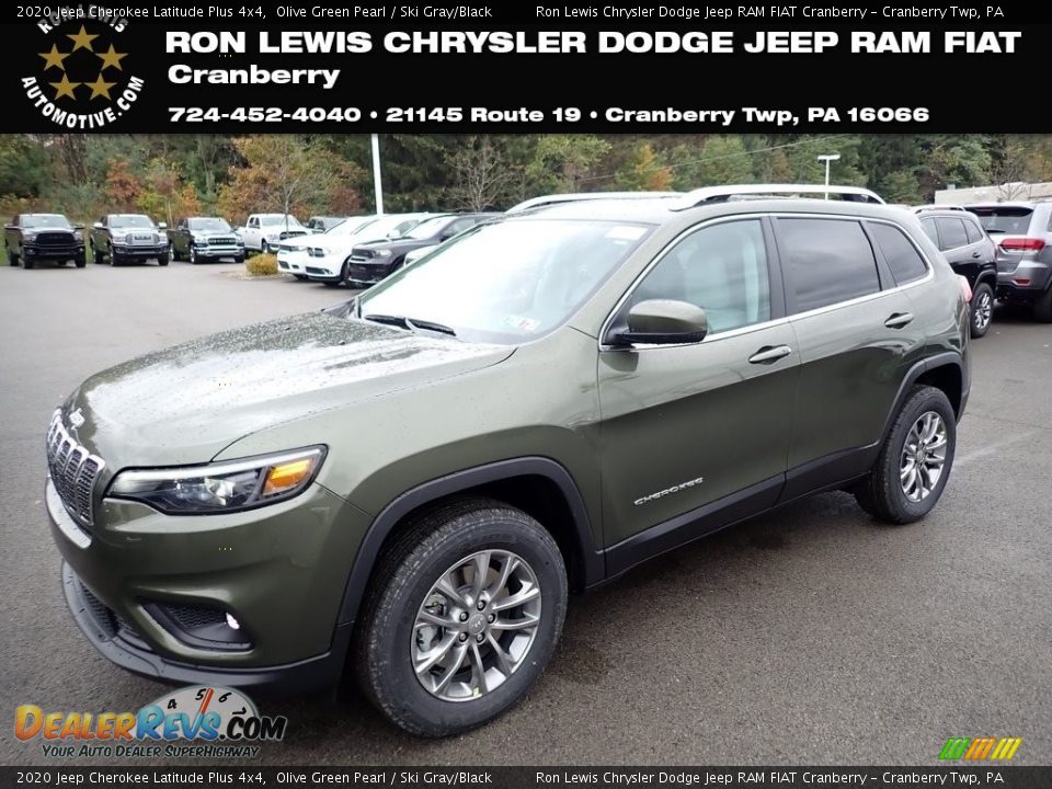 2020 Jeep Cherokee Latitude Plus 4x4 Olive Green Pearl / Ski Gray/Black Photo #1