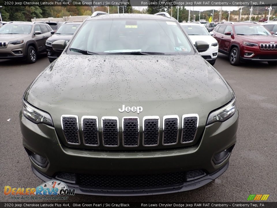 2020 Jeep Cherokee Latitude Plus 4x4 Olive Green Pearl / Ski Gray/Black Photo #8