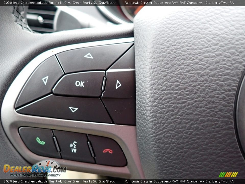2020 Jeep Cherokee Latitude Plus 4x4 Olive Green Pearl / Ski Gray/Black Photo #19