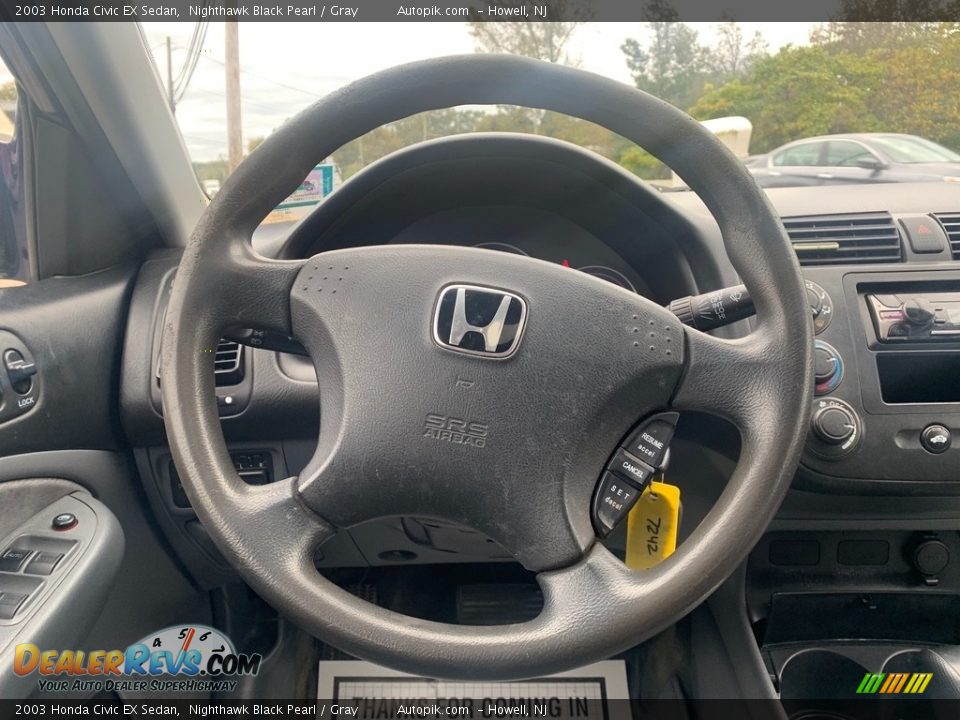 2003 Honda Civic EX Sedan Nighthawk Black Pearl / Gray Photo #17