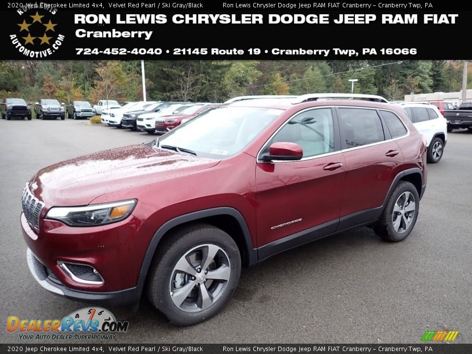 2020 Jeep Cherokee Limited 4x4 Velvet Red Pearl / Ski Gray/Black Photo #1