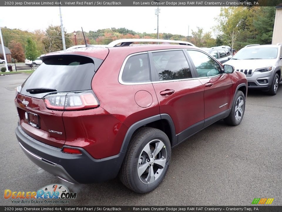 2020 Jeep Cherokee Limited 4x4 Velvet Red Pearl / Ski Gray/Black Photo #5