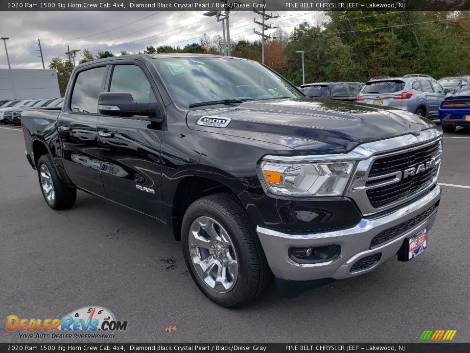 2020 Ram 1500 Big Horn Crew Cab 4x4 Diamond Black Crystal Pearl / Black/Diesel Gray Photo #1