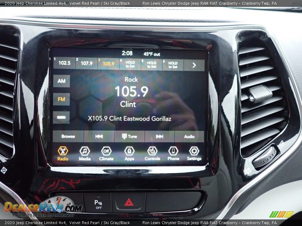 2020 Jeep Cherokee Limited 4x4 Velvet Red Pearl / Ski Gray/Black Photo #16