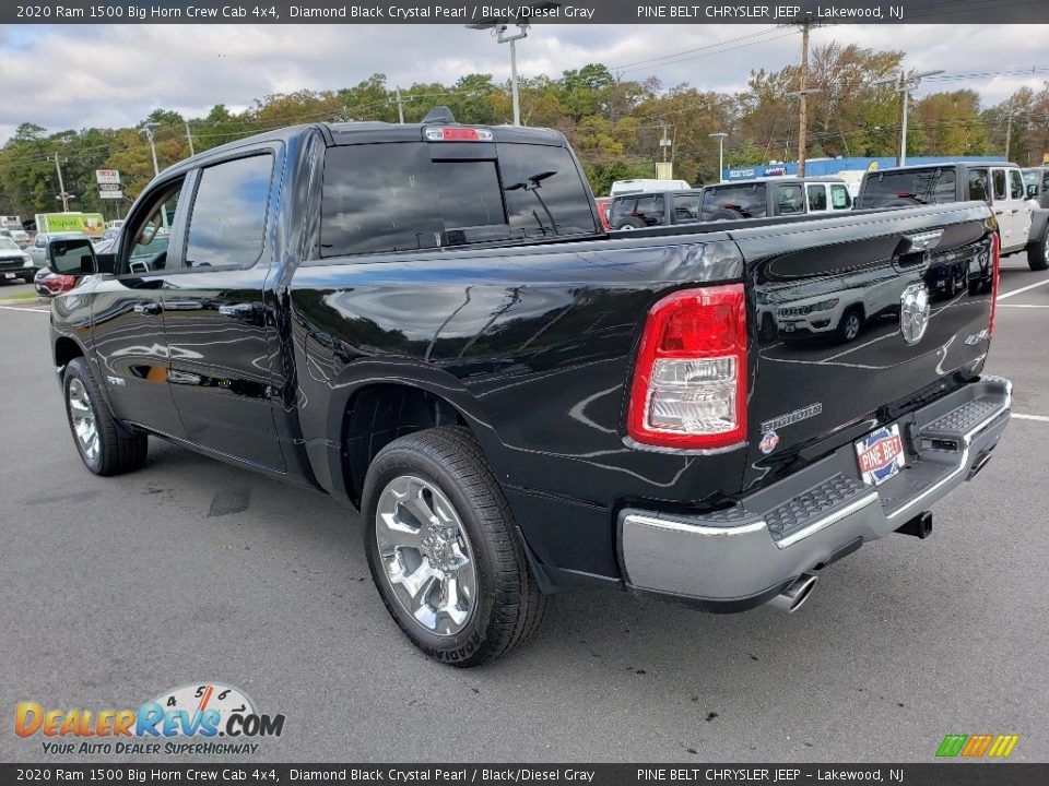 2020 Ram 1500 Big Horn Crew Cab 4x4 Diamond Black Crystal Pearl / Black/Diesel Gray Photo #4