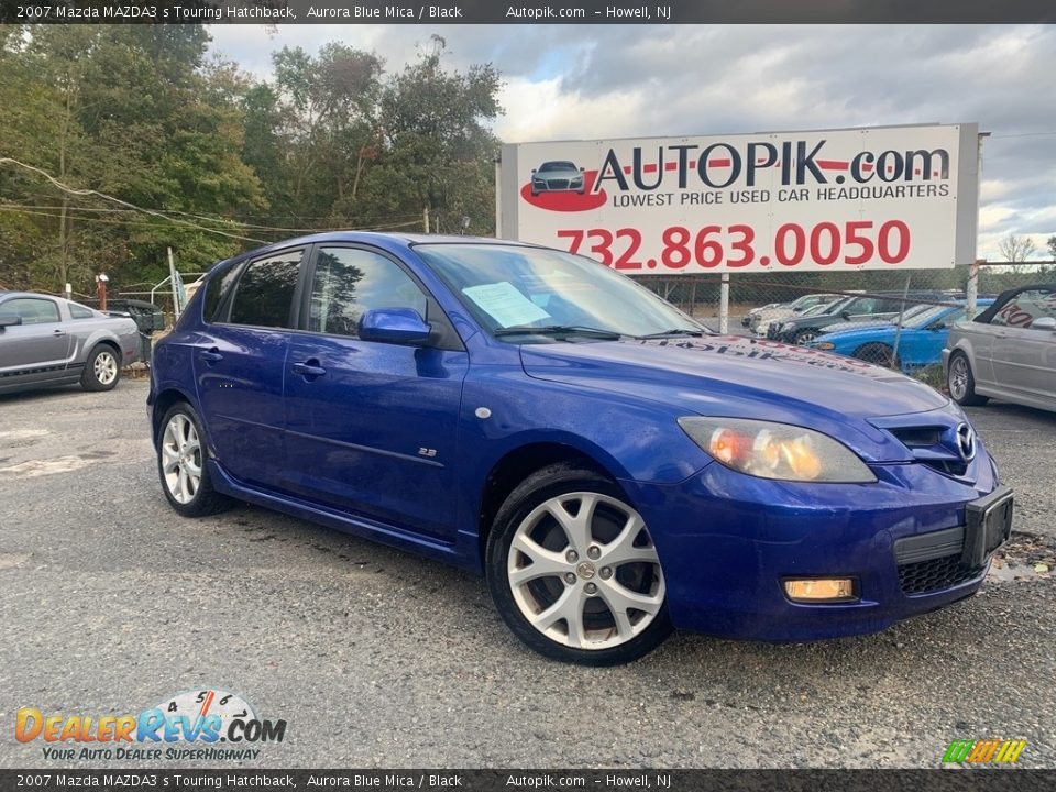 2007 Mazda MAZDA3 s Touring Hatchback Aurora Blue Mica / Black Photo #1