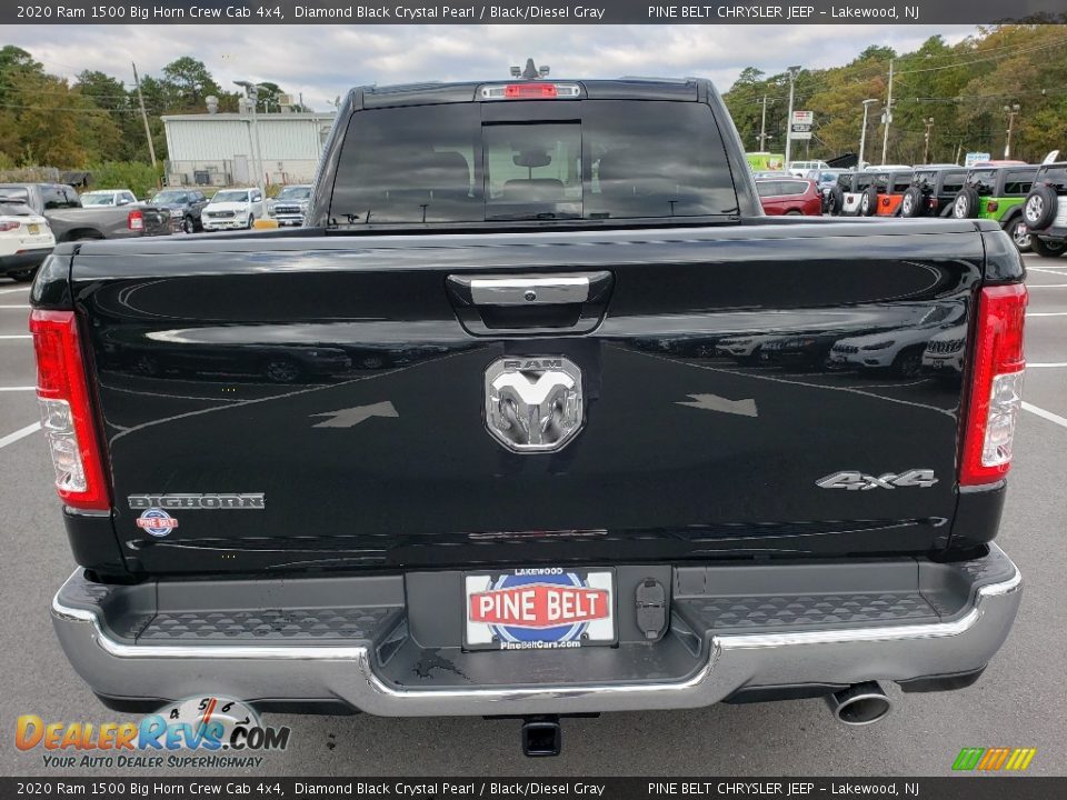 2020 Ram 1500 Big Horn Crew Cab 4x4 Diamond Black Crystal Pearl / Black/Diesel Gray Photo #5