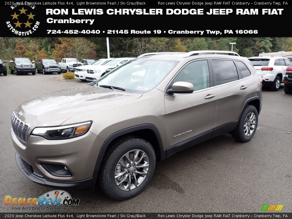 2020 Jeep Cherokee Latitude Plus 4x4 Light Brownstone Pearl / Ski Gray/Black Photo #1