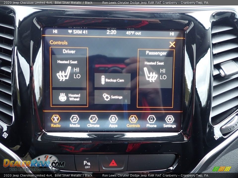 2020 Jeep Cherokee Limited 4x4 Billet Silver Metallic / Black Photo #17