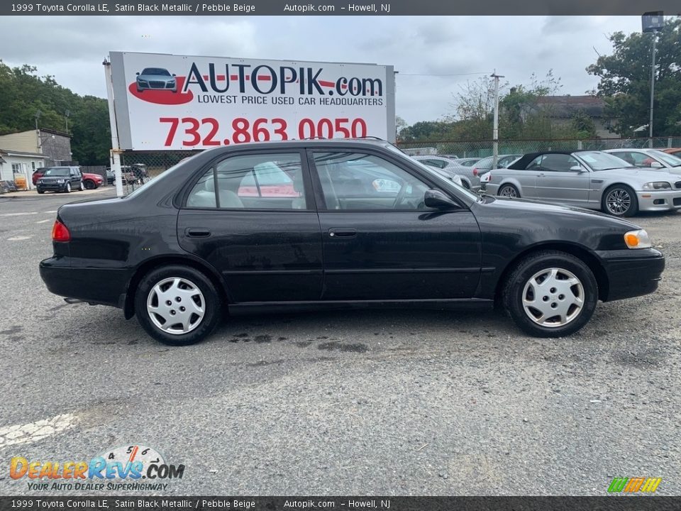 1999 Toyota Corolla LE Satin Black Metallic / Pebble Beige Photo #2