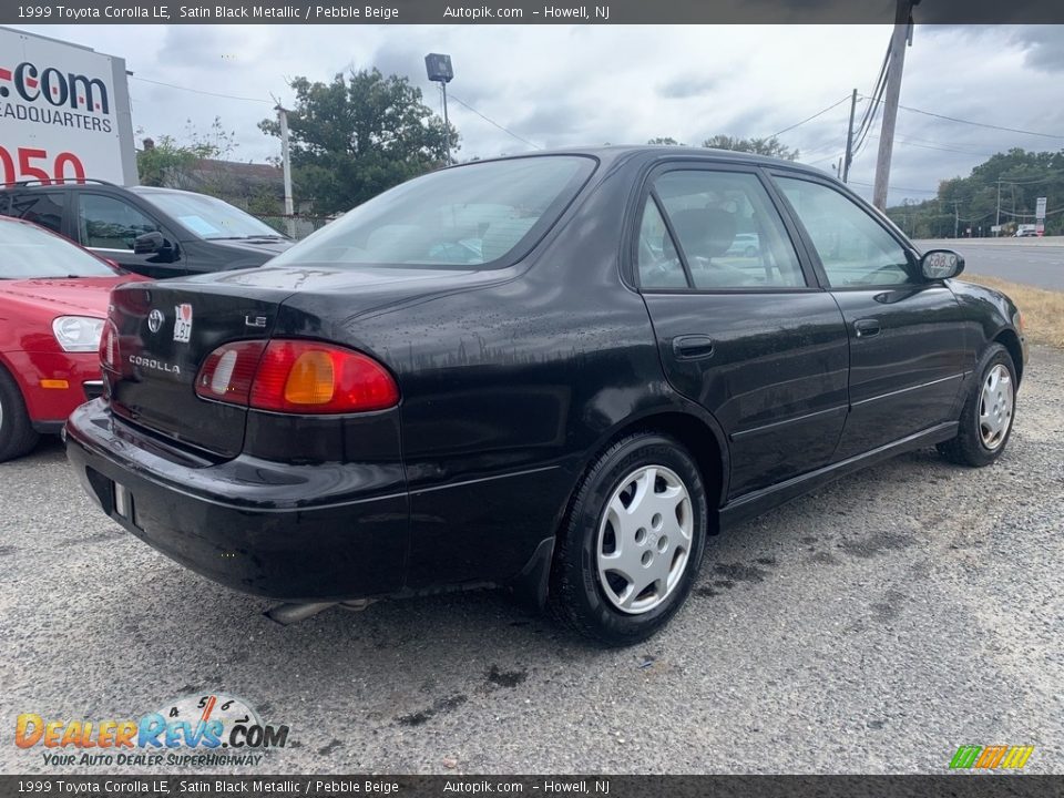 1999 Toyota Corolla LE Satin Black Metallic / Pebble Beige Photo #3