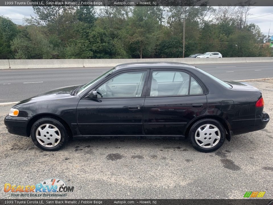 1999 Toyota Corolla LE Satin Black Metallic / Pebble Beige Photo #6