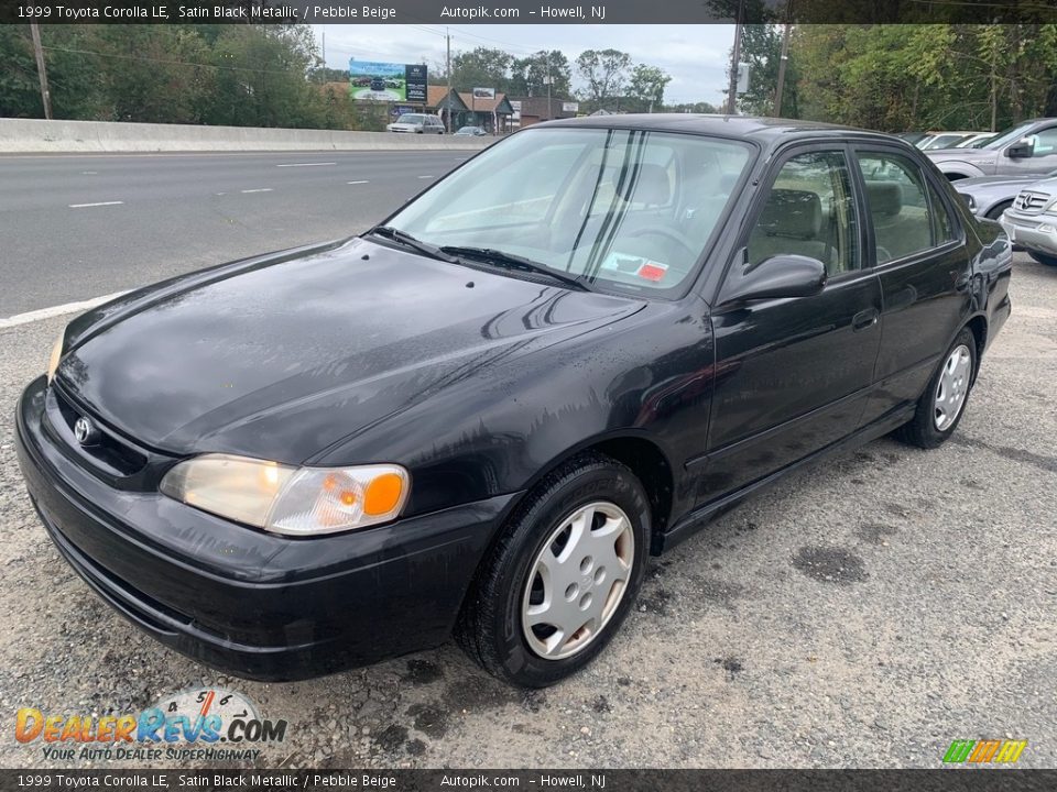 1999 Toyota Corolla LE Satin Black Metallic / Pebble Beige Photo #7